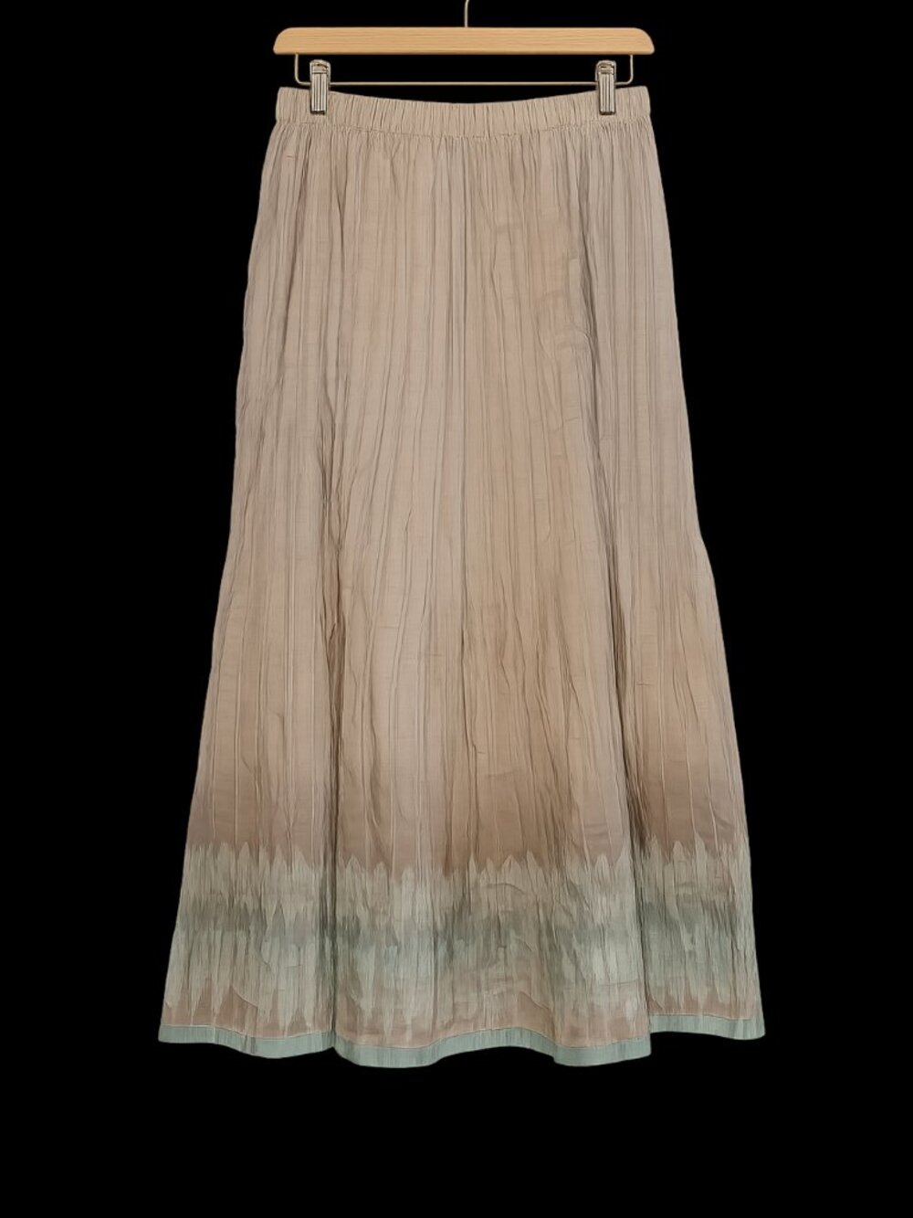 Free People Style Boho Crinkle Maxi Skirt | Coastal Cottagecore Neutral Midi Ski - Picture 2 of 8